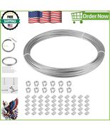 33 FT Marine Grade 316 Stainless Steel Cable 1/16&quot; with 50 Sleeves &amp; 12 ... - $18.59 CAD