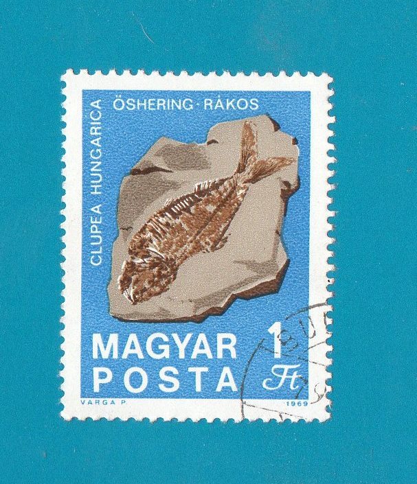 MAGYAR POSTA 1FT MINERALS AND FOSSILS (used)  - $0.25
