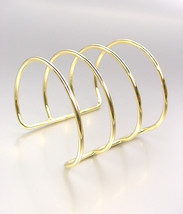CHIC &amp; MODERN Gold Metal Wire Ribbed Wide Gladiator Cuff Bracelet PLUS SIZE - £15.17 GBP
