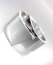 CHIC & MODERN Sculpted Smooth Silver Metal Hinged Bangle Bracelet - $18.99