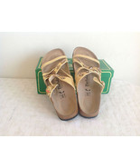 Betula Birkenstock Women Flat Sandals with Rhinestone Metalic Yellow NWB... - £52.21 GBP
