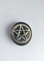 Silver Star Pentagram Magick Glass Gem Good Luck Protection - $10.78