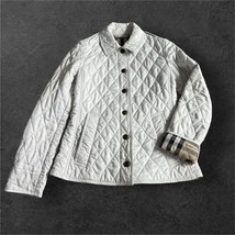 VTG Burberry Brit Women’s Quilted Jacket Sz XS White Novacheck Lined But... - $197.95