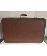 Vtg Sears Roebuck &amp; Co Distressed Brown Leather 26 1/4&quot; Suitcase Luggage... - $892.94 MXN