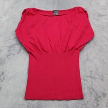 Bisou Bisou Shirt Womens XL Red Short Dolman Sleeve Round Neck Pullover Blouse - £16.93 GBP