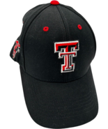 TOW Texas Tech Red Raider Black/Red hook &amp; loop adjustable wool blend ha... - $48.45