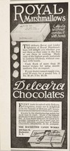 1920 Print Ad Royal Marshmallows &amp; Delcara Chocolates Rochester Candy Wo... - $9.88