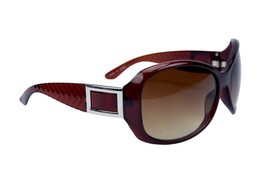 Women Sunglasses Brown Wrap Around Frame Oversize UV 400 Brown Lens  - £11.85 GBP