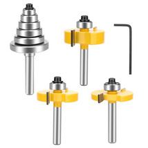 3Pcs 1/4 Inch Shank Rabbet Router Bit Set Wood Rabbeting Tools with 6 Be... - £22.67 GBP