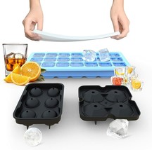 Ice Cube Trays, Silicone Ice Cube Molds for Freezer with Lid (Set of 3) - £15.50 GBP