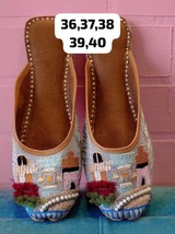Women Punjabi Jutti Leather Half Mules open back Artistic US Size 6-10 DLY - £26.09 GBP