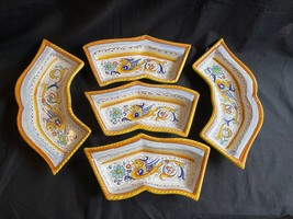 Conjunto De 5 Vintage Italiano deruta Platos para Presentación Comida. M... - £123.44 GBP