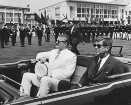 President John F. Kennedy with Ecuador leader at airport arrival New 8x1... - $8.81