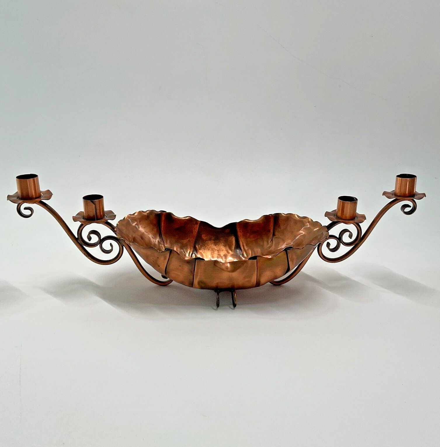 VTG Gregorian Solid Copper Candelabra Antique Centerpiece Candlestick Holder USA - £23.12 GBP