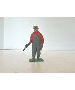 VINTAGE DIECAST FIGURE TRAIN WORKER WITH FUEL HANDLE MADE IN ENGLAND  2.... - $4.70