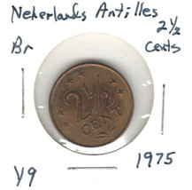 Netherlands Antilles 2 1/2 Cents, Bronze, 1975, Y9 - £2.35 GBP