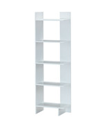 5-tier Freestanding Decorative Storage Display Bookshelf - Color: White - $1,852.31 MXN