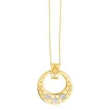 14k Yellow Gold High Polish Honeycomb Diamond Necklace - £500.24 GBP