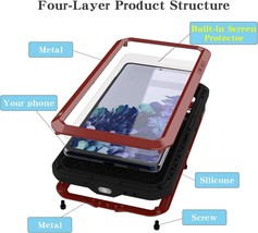 LOVE MEI Military Rugged Case For Samsung Galaxy S20 FE 5G with Tempered Glas... - £35.58 GBP