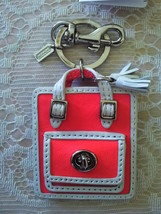 NWT/COACH/BRIGHT CORAL SNOW/KEY FOB/KEY CHAIN/KEY RING/63836 - $80.00