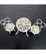 Vintage Silver Plated Filigree Miniature Dollhouse Bistro Patio Table Ch... - $40.59 CAD