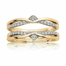 1.20ct Diamond Solitaire Enhancer Guard Wrap Engagement Ring 14k Yellow Gold FN - £63.70 GBP
