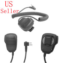 Speaker Microphone PTT 2-Prong Connector Portable Two-Way Radio - £17.50 GBP