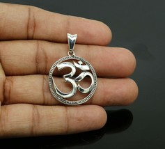 925 sterling silver handmade Hindu mantra &#39;Aum&#39;OM pendant tribal jewelry ssp467  - £27.14 GBP