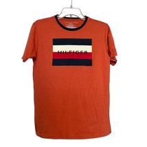 Tommy Hilfiger Mens T Shirt XL Orange Graphic Print Short Sleeve Tee Pul... - $14.84