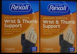 Rexall Wrist &amp; Thumb Support - One Size Moderate Support Lot Of 2 - £7.13 GBP