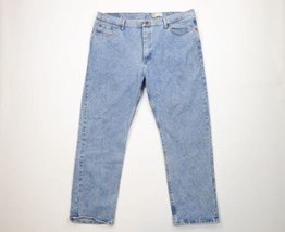 Vintage Y2K Wrangler Mens 42x30 Distressed Regular Fit Denim Jeans Blue Cotton - £30.97 GBP