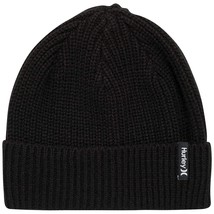 Hurley Men&#39;s Cuffed Beanie - Loose Knit Winter Hat, Size One Size, Black - £21.88 GBP