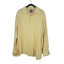 Michael Michael Kors Button Front Large Mens Top Yellow White Long Sleev... - £20.87 GBP