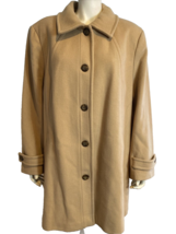 Lands&#39; End Tan Wool Blend Lined Overcoat Size 22W - £53.14 GBP