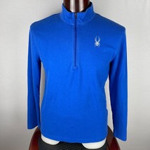 Spyder 1/2 Zip Pullover Mens Royal Blue Mock Neck Tech Ski Composition S... - $31.49