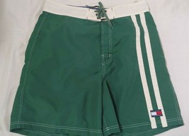 Mens Tommy Hilfiger swim trunks board shorts L large green surfer pocket... - £11.81 GBP