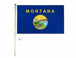 5 Ft Wooden Flag Pole Kit Wall Mount Bracket With 3x5 Montana State House Flag - £27.08 GBP