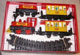 Vintage Tin Train Tornado Locomotive Passenger Cars Track Wind Up Toy WORKS - $19.99