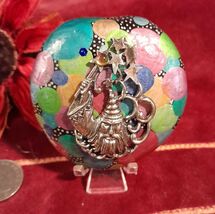 Merlin the Wizard Mixed Media Rock Paperweight Desk Decor Gift Basket Co... - $10.65