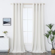 White, W52 X L96, 2 Panels Timeper White Velvet Curtains 96 Inches - Super Soft - £45.43 GBP