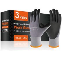 Breathable Nylon Work Gloves with MicroFoam Nitrile Coating - 3/6/12/36 ... - $24.70