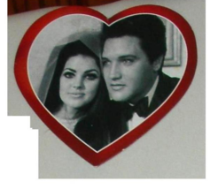 Elvis Priscilla wedding photo in heart frame Mattel doll packaging item ... - $3.99