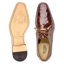Belvedere Men's Shoes Lago Genuine Alligator Plain Toe Tassel Peanut 14010 image 2