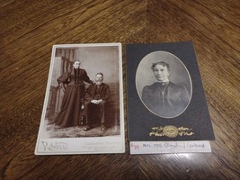 Lot 2 Cabinet Card Photo Joseph &amp; Angeline Lombard From Bloomfield Vermont Vt - £12.72 GBP