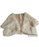 White Fur Shawl XS/S Stole Wrap Soft VINTAGE VTG DRESS UP - £16.28 GBP