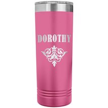 Dorothy v01 - 22oz Insulated Skinny Tumbler Personalized Name - Pink - £25.94 GBP