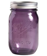 1 Purple Glass Mason Jar +Lid &amp; Band PINT Reg Mouth 5.25&quot; American Herit... - $31.38