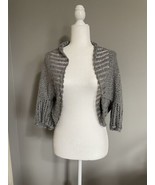 vintage crochet knit open cardigan sweater top womens small - $30.18 CAD