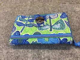 Vera Bradley Blue Turn Lock Wallet RP $75 Flowers EUC - £10.89 GBP