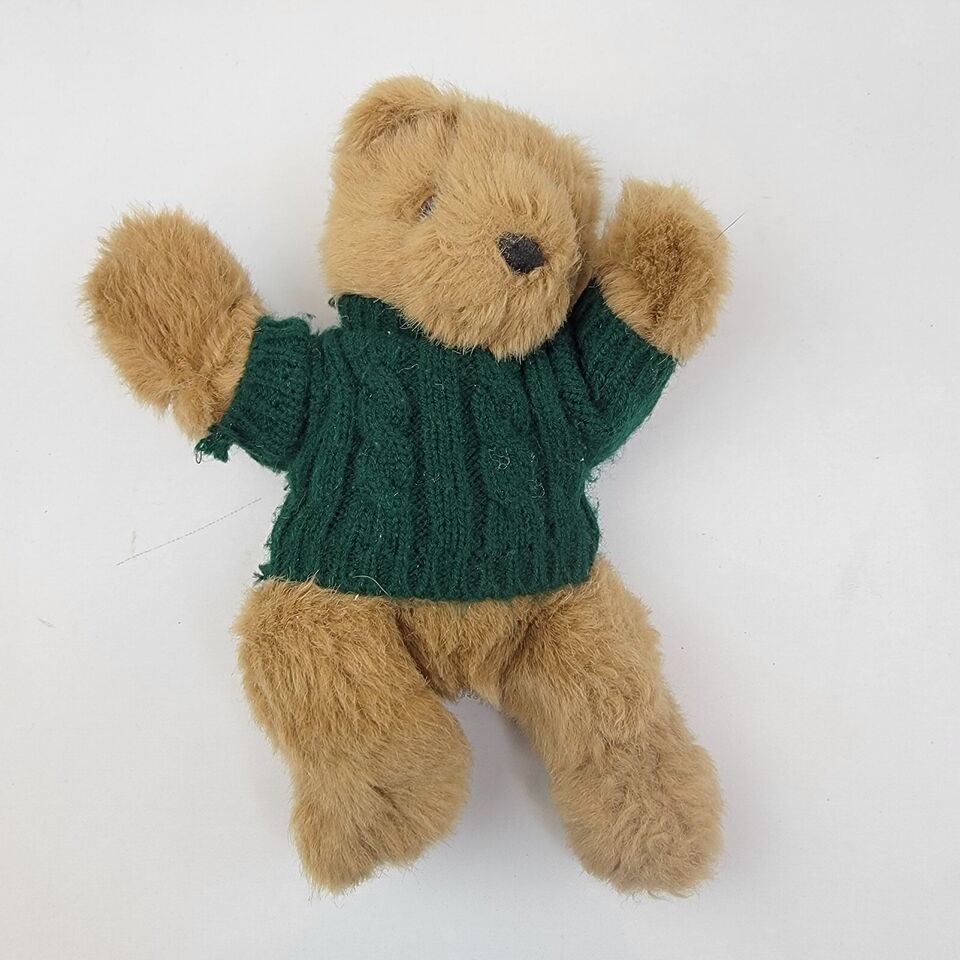 MJC International 1992 Plush Stuffed Vintage Brown Teddy Bear 8 Inches - $4.74